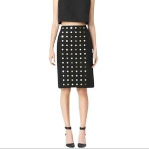 Kate Spade Saturday Metallic Dot Black and Gold Pencil Skirt Size 8